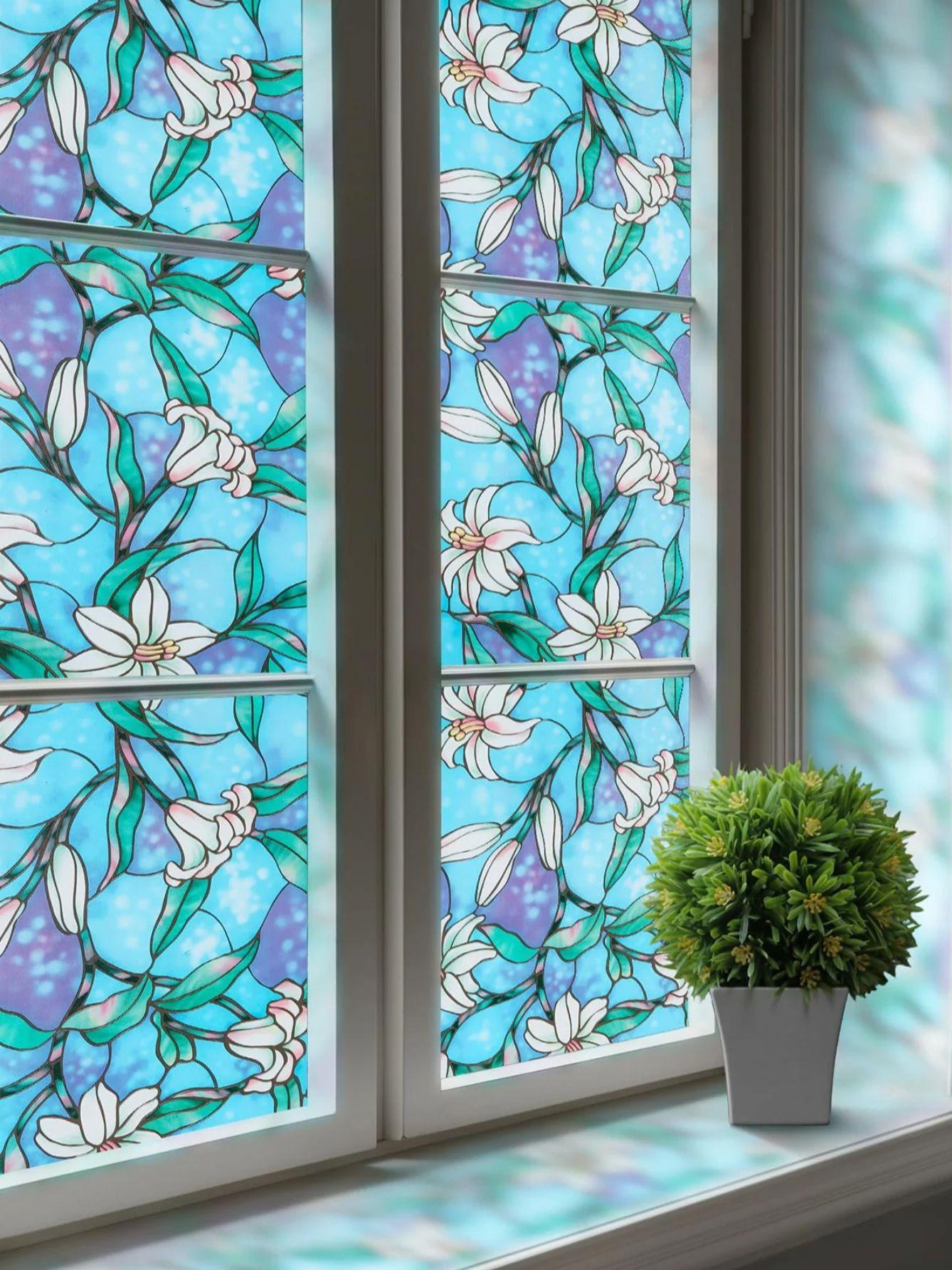 

3D окрашенная ПВХ-пленка для окон - статическая термоизоляция, блокирующая УФ-излучение, защитное покрытие для стеклянных дверей домашнего офиса 90x300 cm