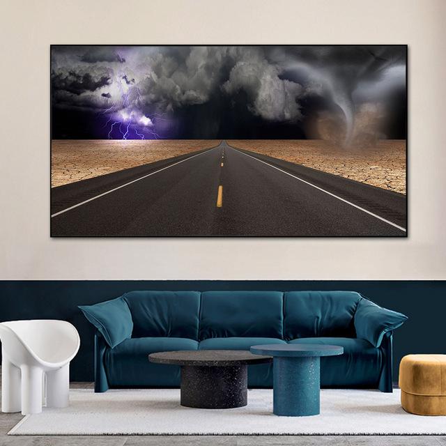 Animal Wild Elephant Leopard Sunset Scene In Africa Canvas Painting Posters and Prints Wall Art Pictures Home Decor No Frame