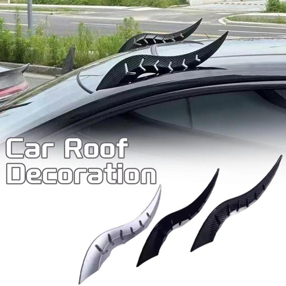 2Pcs 3D Sticker Car Roof Horn Decoration Horn Shaped Roof Horn Ornament Car Exterior Decoration