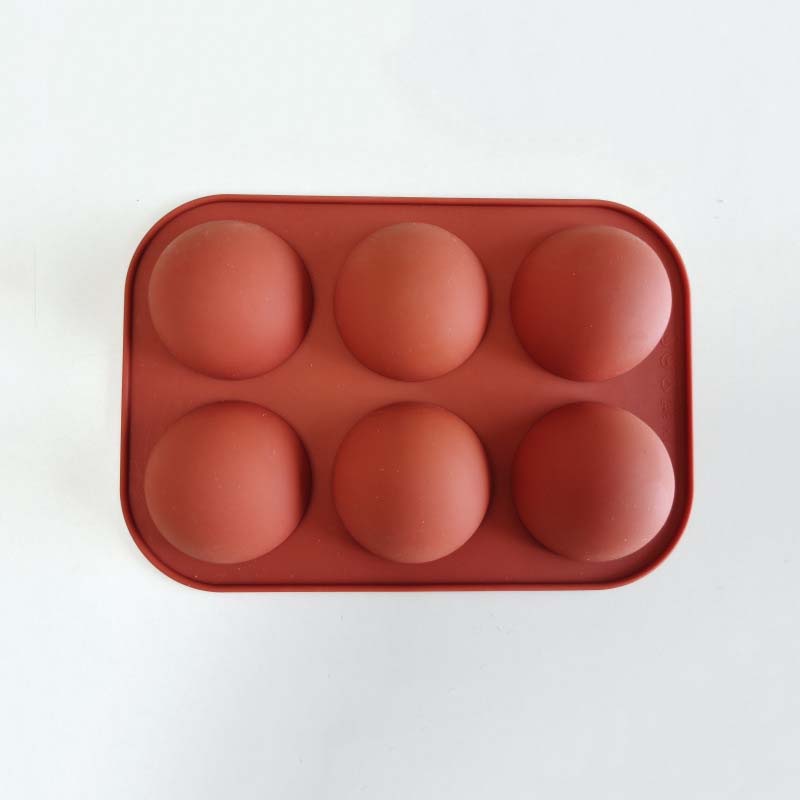 WTEMPO 1 ks 6 dutin Polokruhové silikonové formy na dorty Kreativní DIY Formy na výrobu želé a čokolády