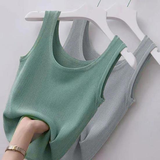 Women Vest Sleeveless Solid Color Sexy Summer Washable Anti-fade Oversized Tank Top Beach Clothing
