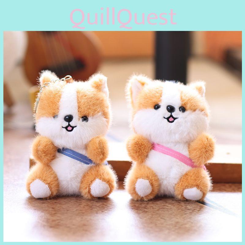 Cute Corgi Plush Doll Keychain With Soft Pp Cotton For Backpack Or Key Holder