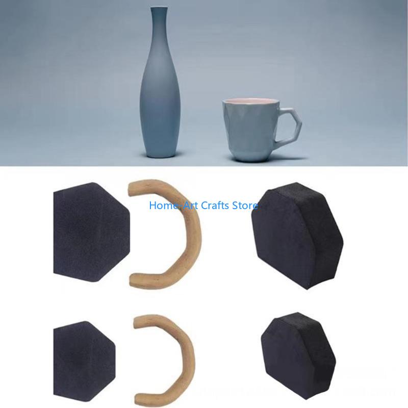 Y3NA 12-Pieces Pottery Mug Handle Molds Set for Clay Mug Handle Forms Mug Handle Making Pottery Molds, Various Sizes & Shapes