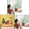 Pegatina de Pared para Habitación Infantil Árbol de Navidad Vibrante Papá Noel Calcomanía para Ventana Arte de Vinilo