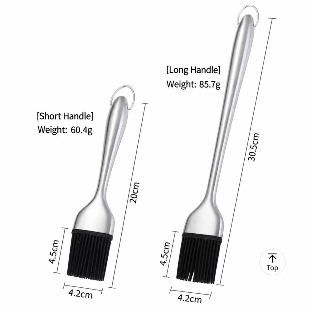 2PCS Stainless Steel Silicone Basting Brush Detachable Brush Head Pastry Brush  Baking Cooking