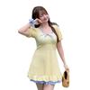 Plus Size One-Piece Skirted Swimsuit: Slimming Japanese Style for Girls