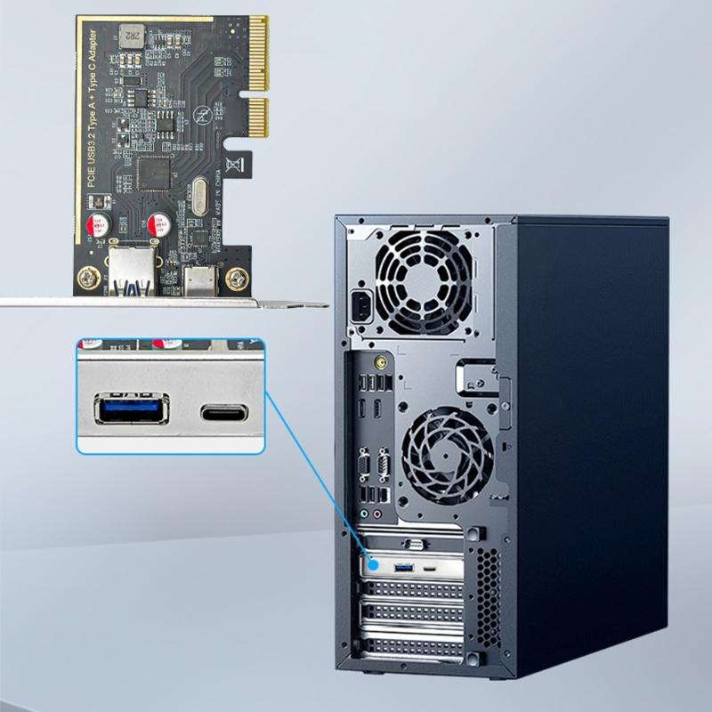 PCIe USB 3.1 Expansion Card with ASM1142 Chip Support PCIE X4X8X16 Enhances Desktop Connection