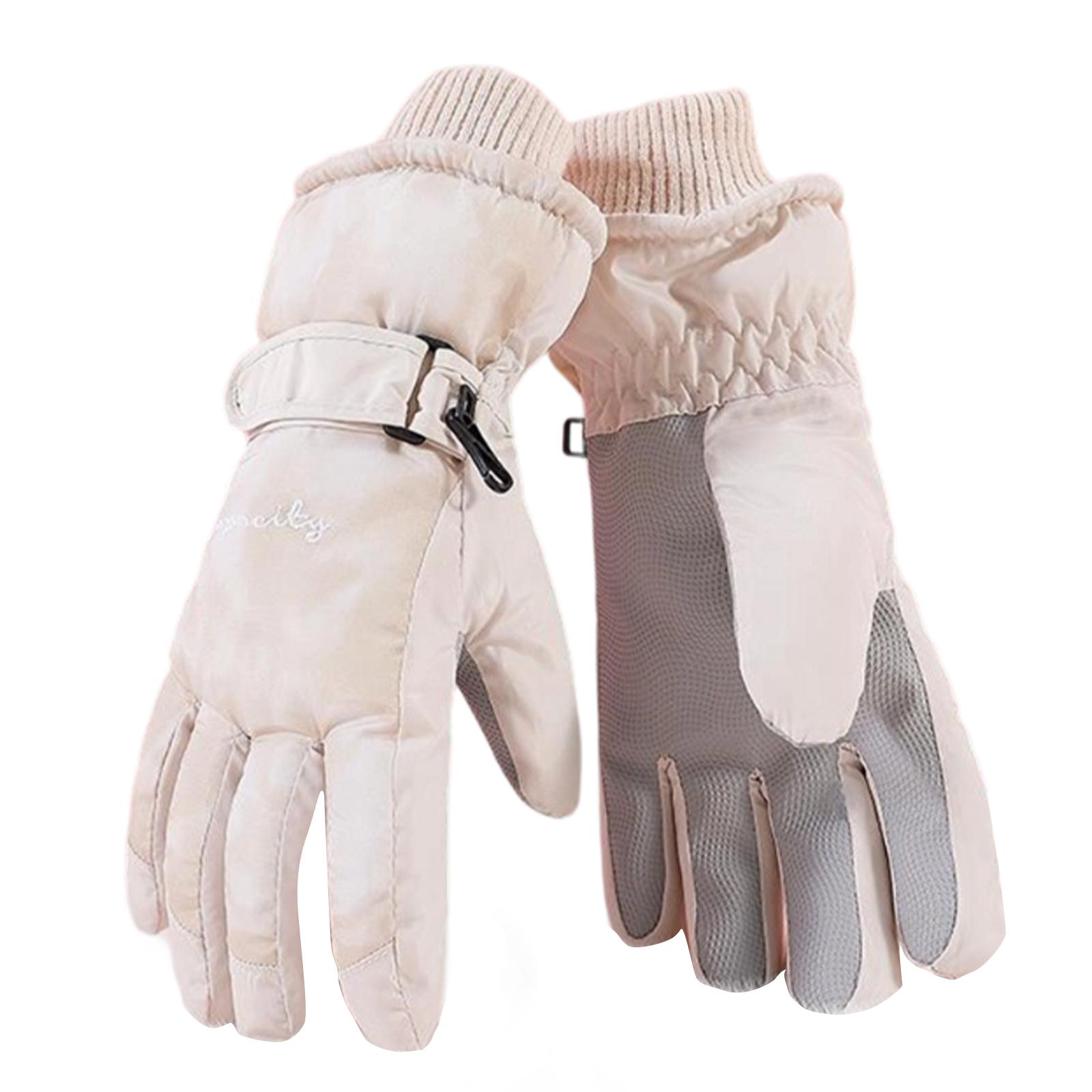 

Tie-dyed Patterned Ski Gloves For Men And Women, Winter -lined, Thickened, Warm Outdoor Gloves With Touchscreen Support бежевый