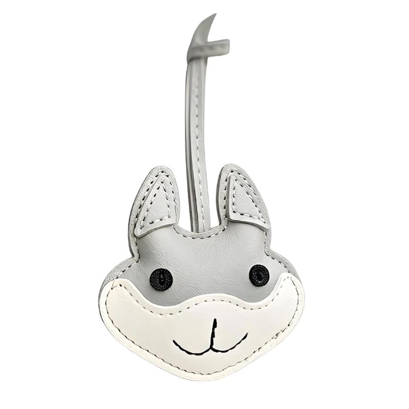 Cute Husky Puppy Design Keychain For Keys Bags Car Decoration Soft PU Leather Keyring Fashionable Accessory Gift