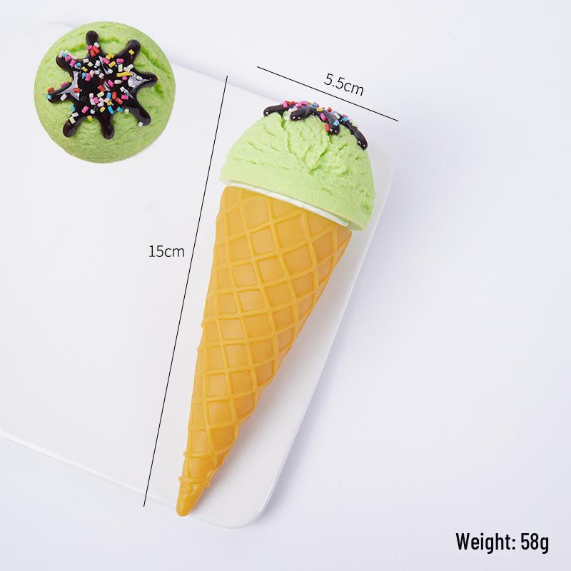 Handcrafted Realistic Ice Cream Ball Display Prop - Macaron Color Cone Toy