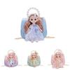 Adorable Purple And Pink Cartoon Princess Shoulder Bag For Kids With Pearl Chain Strap
