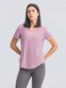 Women's Spring-Summer Yoga Short Sleeve T-shirt - Casual, Breathable, Loose-Fit for Running and Fitness