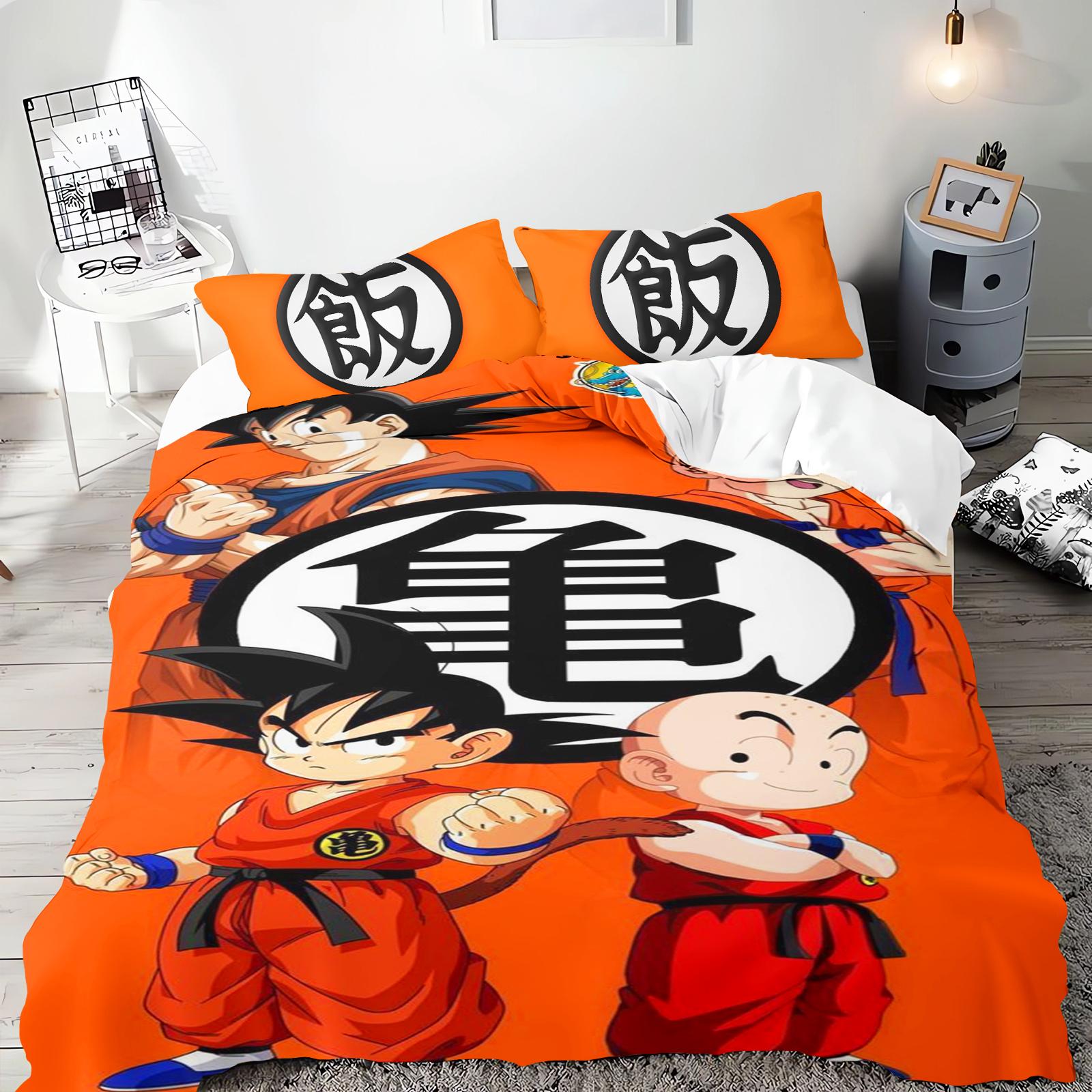 

Набір підодіяльника Dragon Ball Аніме Комфортний Друкований Мультяшний Полуторний Розмір Постільна Білизна Різдвяні Подарунки 3 предмети 203x228cm