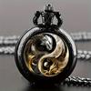 Retro Golden And Silvery Double Dragon Quartz Pocket Watch