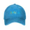 Rainbow Bicycle Heartbeat Line Cycling Graphic Design Washed Baseball Cap Outdoor For Womens Unisex FeUnisex