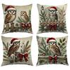 Christmas Pillow Cover Polyester Christmas Tree Print Home Cushion Cover Sofa Living Room Cushion