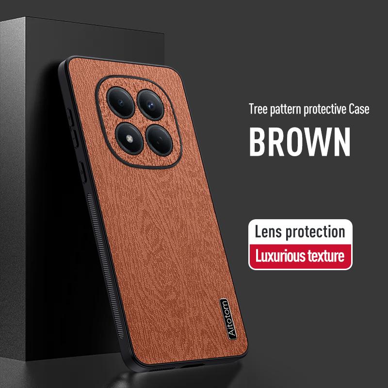 Luxury Tree Pattern Leather Skin Case For Xiaomi Redmi Note 15 14 Pro 5G 4G Xiaomi 15T 14T Pro Hybrid TPU+PU Shockproof Matte Phone Cover Cases