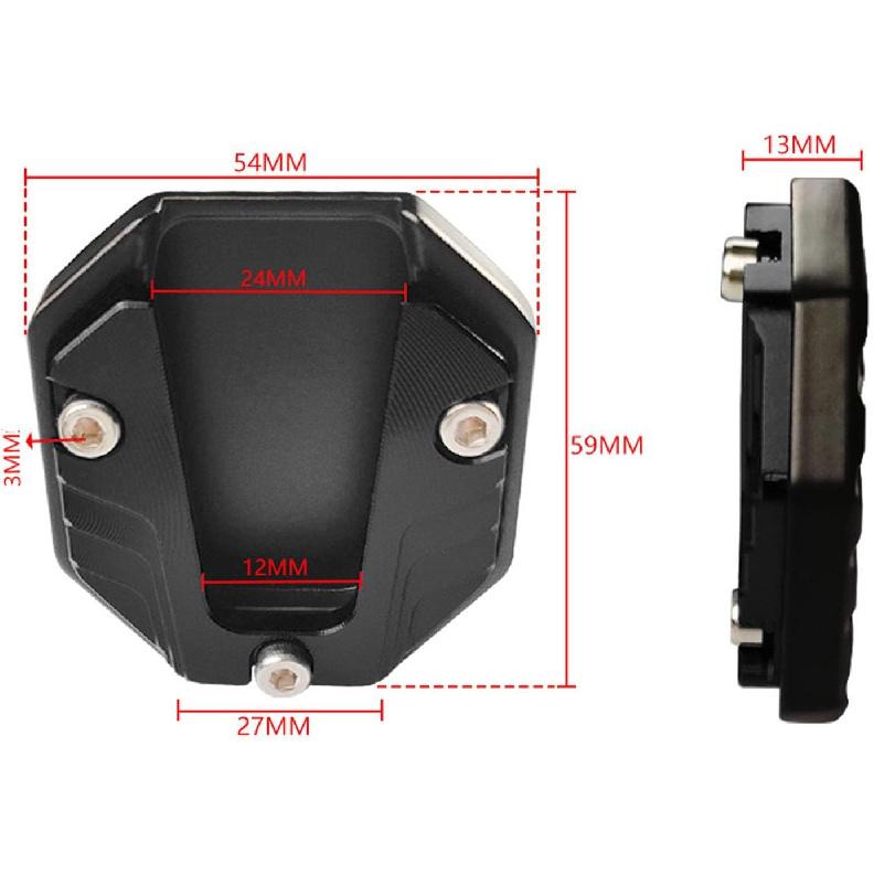 Motorcycle Stand Pad, Universal Motorcycle Kickstand Pad, Aluminium Alloy Motorcycle Side Stand Plate Pad High Strength Kickstand Pad Plate Support