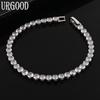 925 Sterling Silver AAA Zircon 16-23cm Bracelet Wedding Jewelry