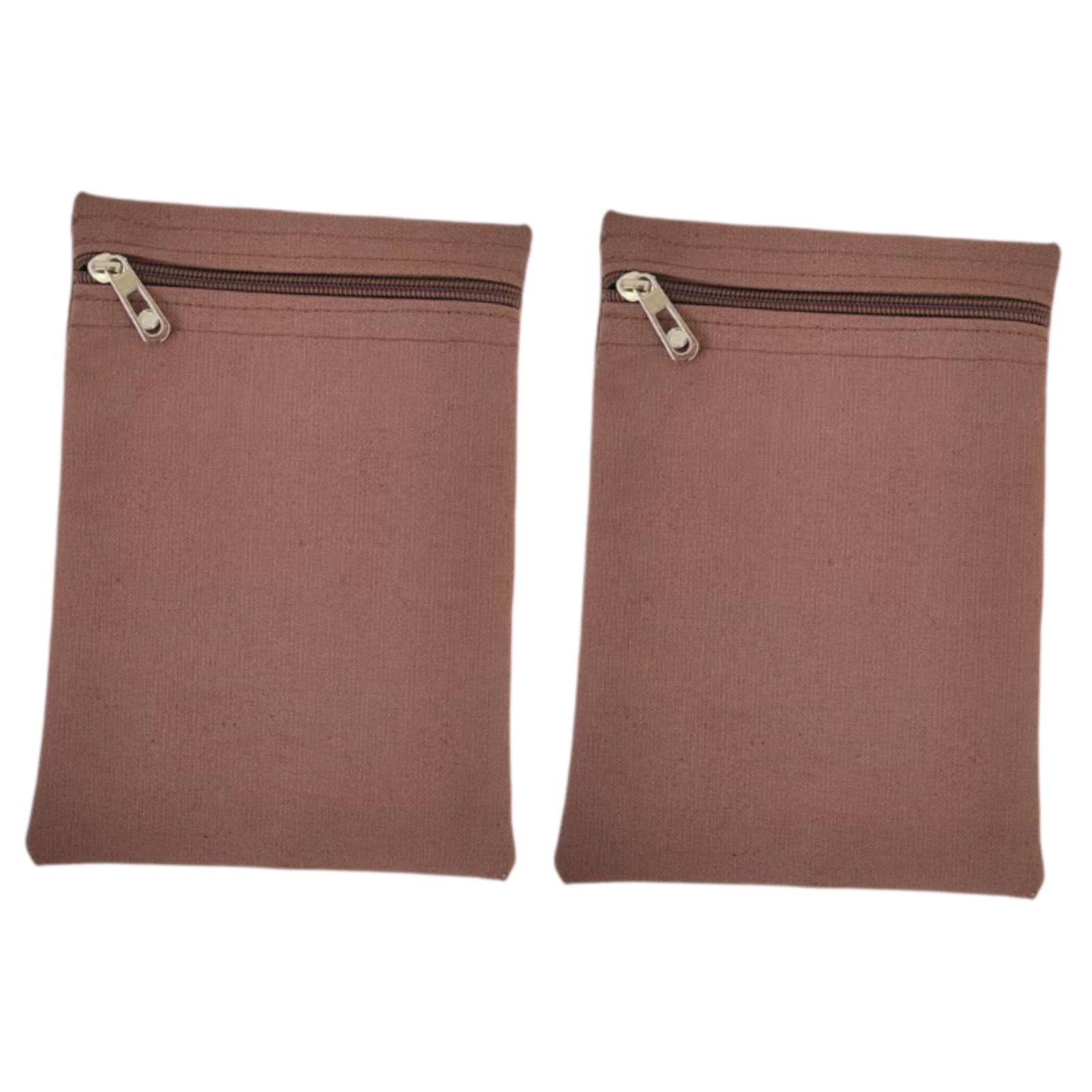 

2 Pieces Sew in Pocket with Zipper Wallet Canvas Sturdy Lightweight Compact Coat Inside Pockets for Sweatshirts Coats Jackets