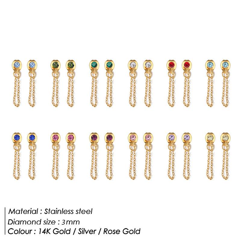 eManco Tassel Colorfast Rhinestone Earrings - European & American Light Luxury, Personalized & Versatile Studs