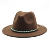 Chain Woolen British Retro Jazz Hat Big-Brimmed Top Hat Woolen Hat Retro Big-Brimmed Hat White Top Hat