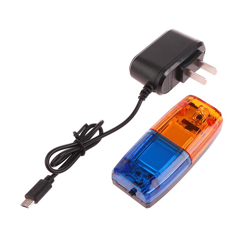 LED Skulderlampe Rød Blå Forsiktighetslys Nødlys Politilys Blinkende Skulderlampe USB Oppladbar Skuldervarsling