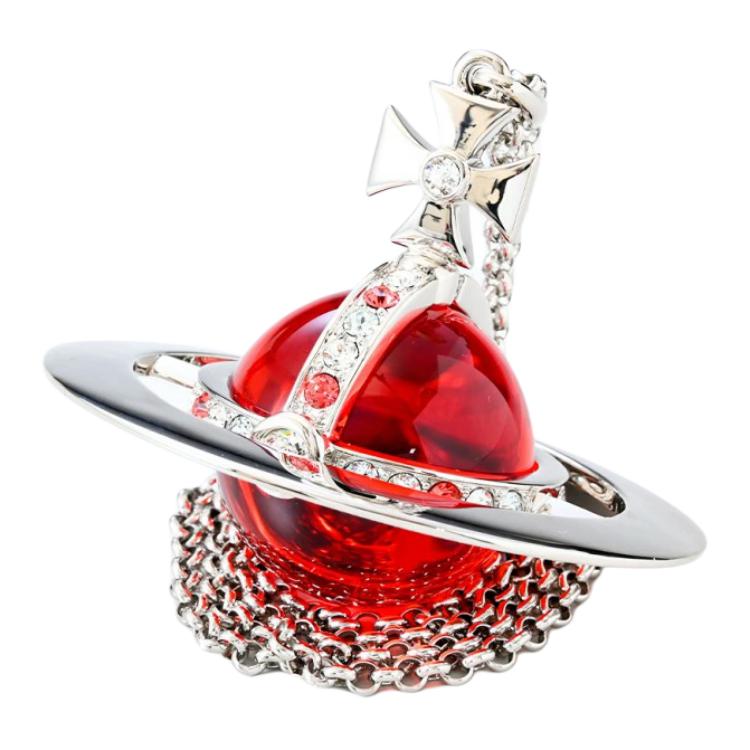 Vivienne Westwood Giant Orb Limited Edition Saturn Transparent Giant Ball Necklace Unisex necklace Red 6302034202P182CN001