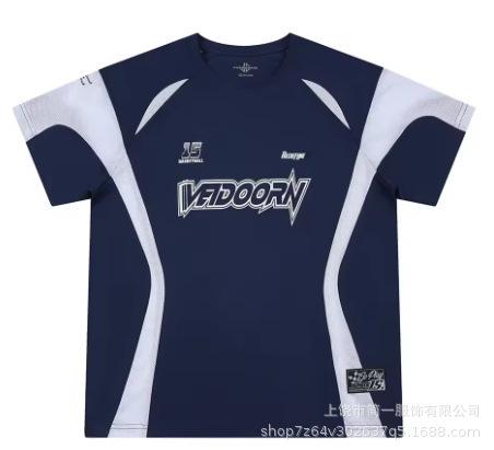Summer men's fashion trend American short-sleeved jersey sports running basketball training loose breathable top