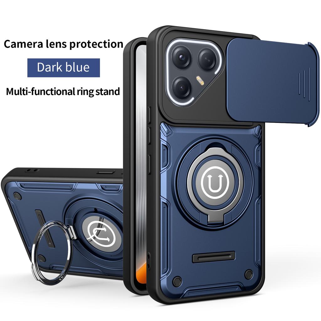 Rutschfeste Armor Stoßfeste Hülle Für Tecno Pova 7 Ultra 5G LJ9 Kameraschutz Drehbarer Ringständer TPU Kunststoff Handyhülle