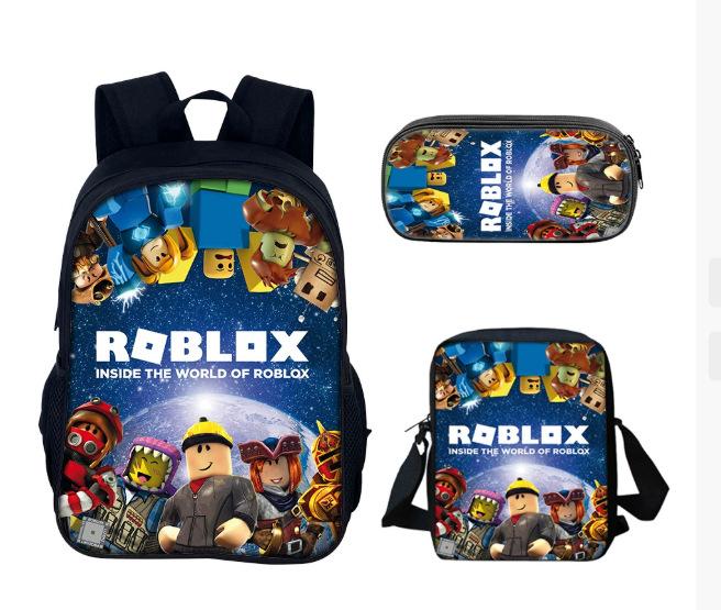 Roblox Student Schoolbag Korean Version Of Primary And Secondary School Backpack Ins Style Fashion Trend Backpack Three-Piece Set