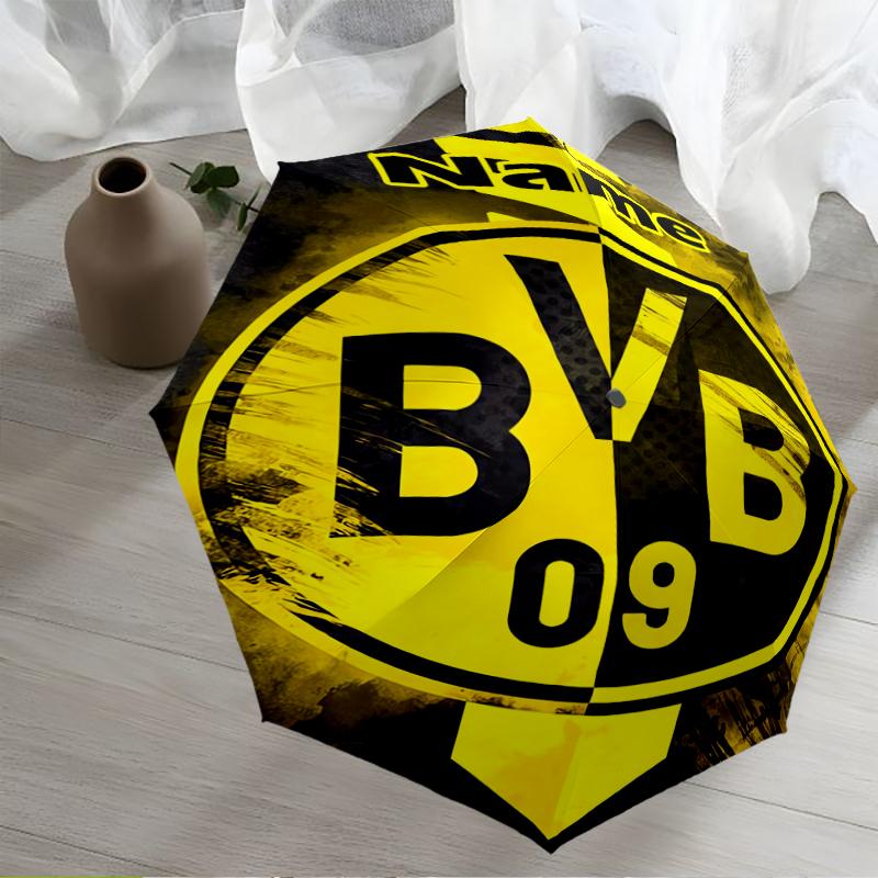 Custom Name BVB Theme Automatic Umbrella, Lightweight & Portable, 8 Rib, Perfect for Outdoor Travel, Birthdays, Christmas, Gifts.