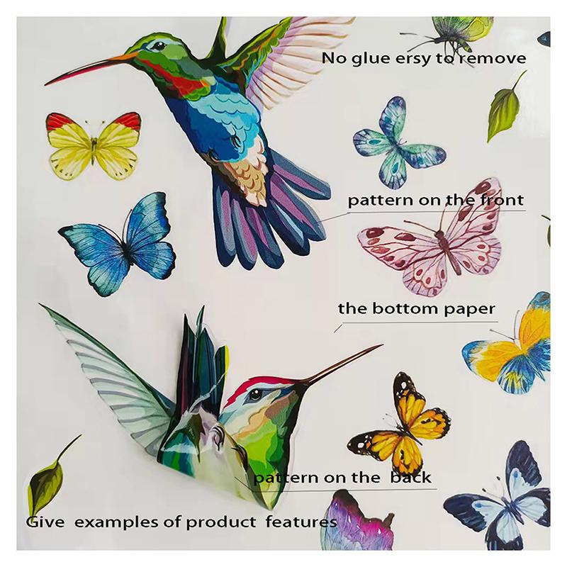 

Милые наклейки на стекло, двери, окна, стены с птицами и бабочками для декора детской комнаты. Наклейки с птицами. Украшение для дома.