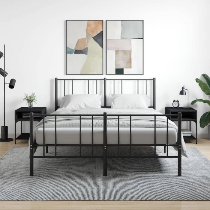 VidaXL Bedside Tables 2 Pcs Black 40x41x50 Cm Engineered Wood 825874