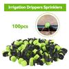 A84E-100Pcs 1/4Inch Adjustable Micro-Type Drip Irrigation System Watering Sprinklers Anti-Clogging Emitter Garden Supplies