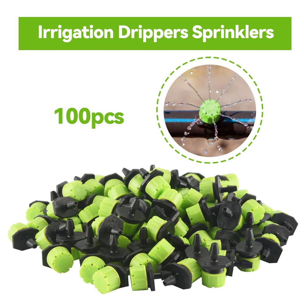 A84E-100Pcs 1/4Inch Adjustable Micro-Type Drip Irrigation System Watering Sprinklers Anti-Clogging Emitter Garden Supplies