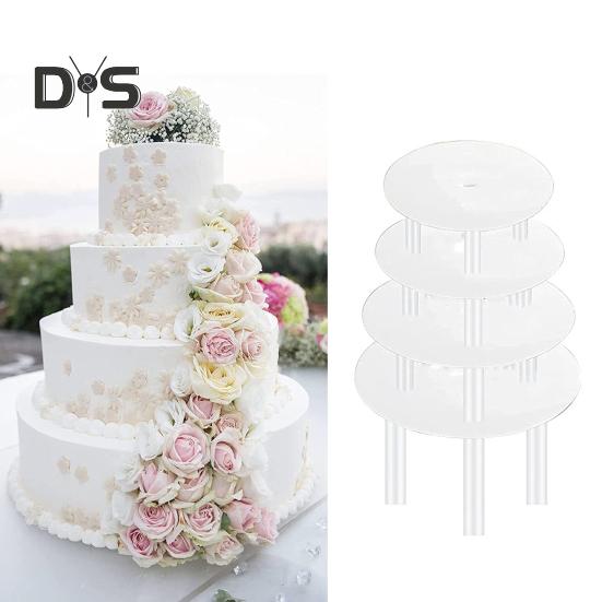 1 Set Waterproof Cake Support Bars Smooth Edges Practical 4 Cake Bases 12 Cake Piling Supports