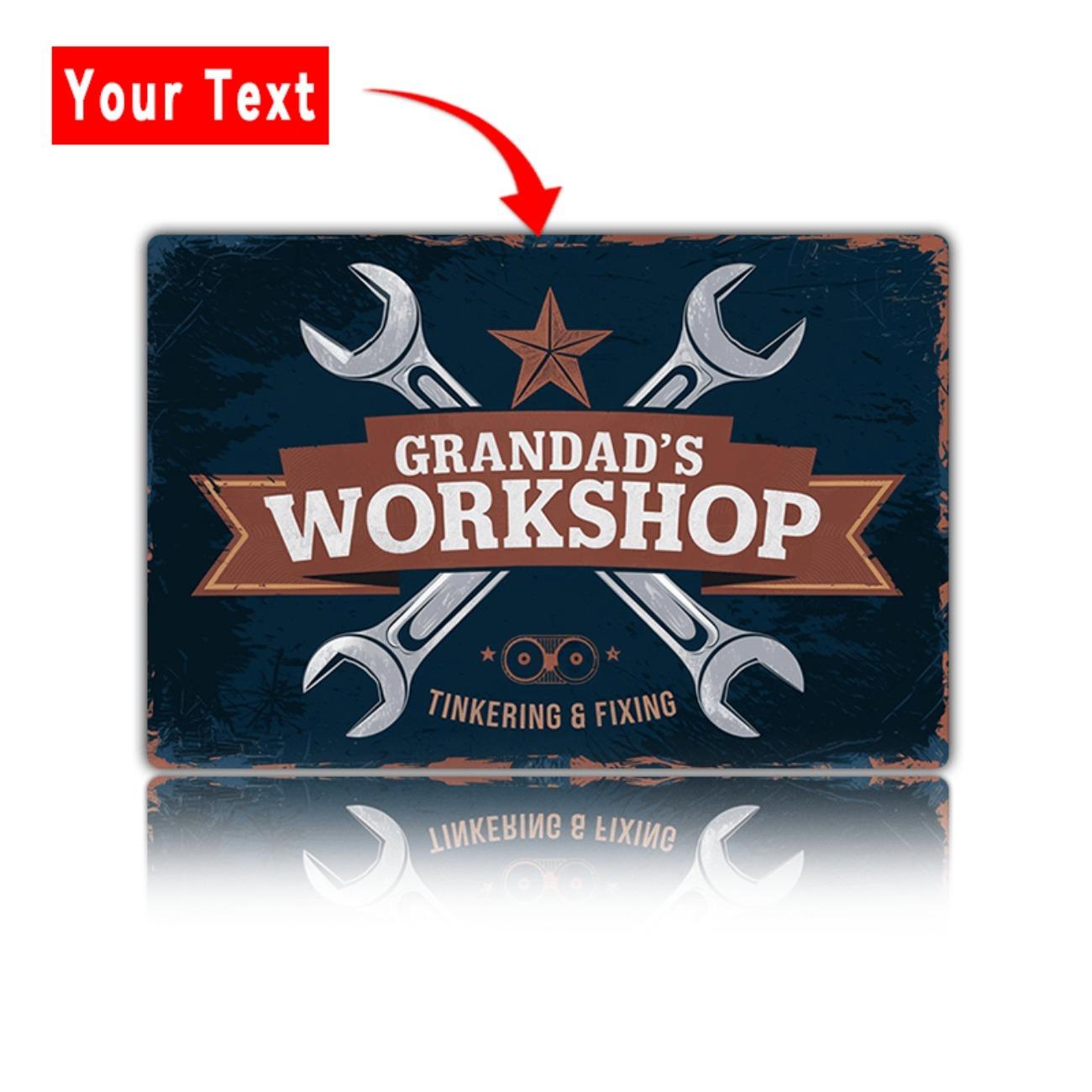 

Personalized Vintage Metal Sign Garage Man Cave Bar Wall Decor белый
