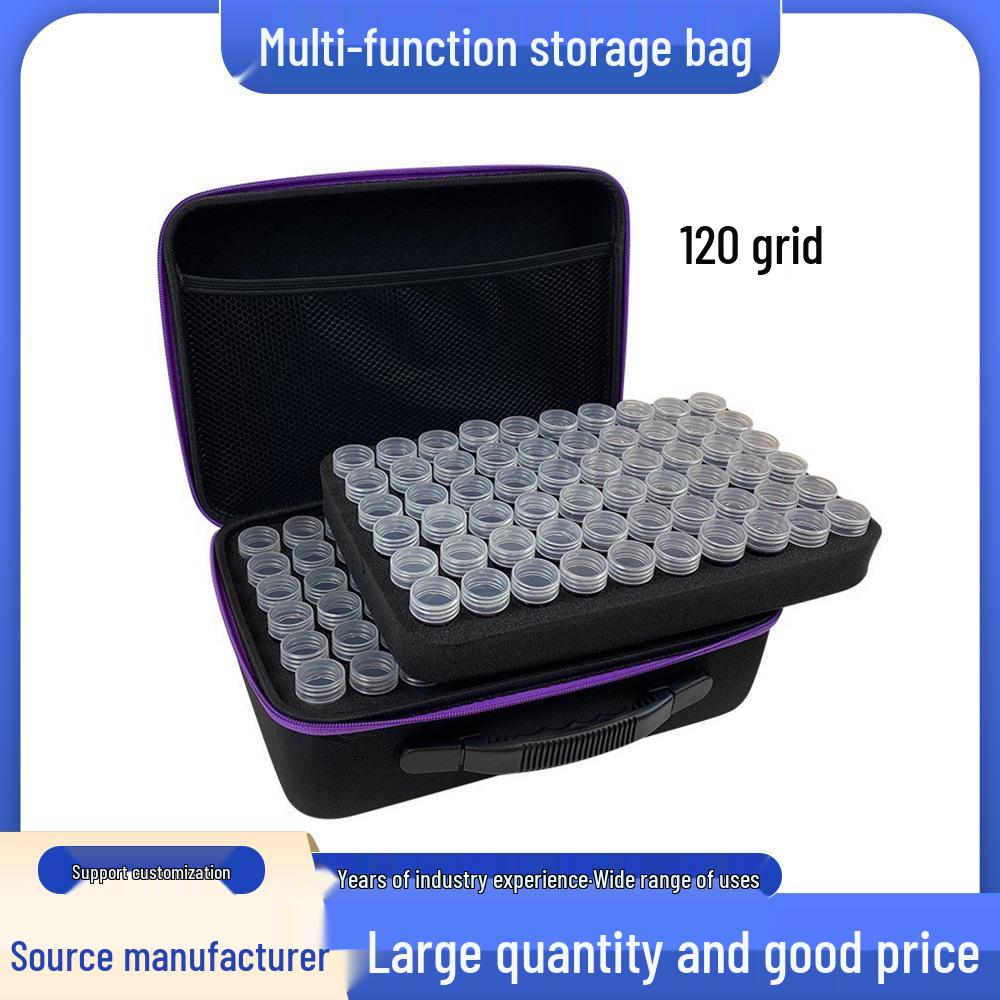 

Сумка для хранения эфирных масел для алмазной вышивки на 120 ячеек – Портативная ручная сумка из ЭВА для 120 бутылочек 31*21*11CM фиолетовый