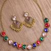 Fashion European and American Luxury Design Niche Jewelry Set Dinner Bride Accessories Necklace Retro Fringed Earrings