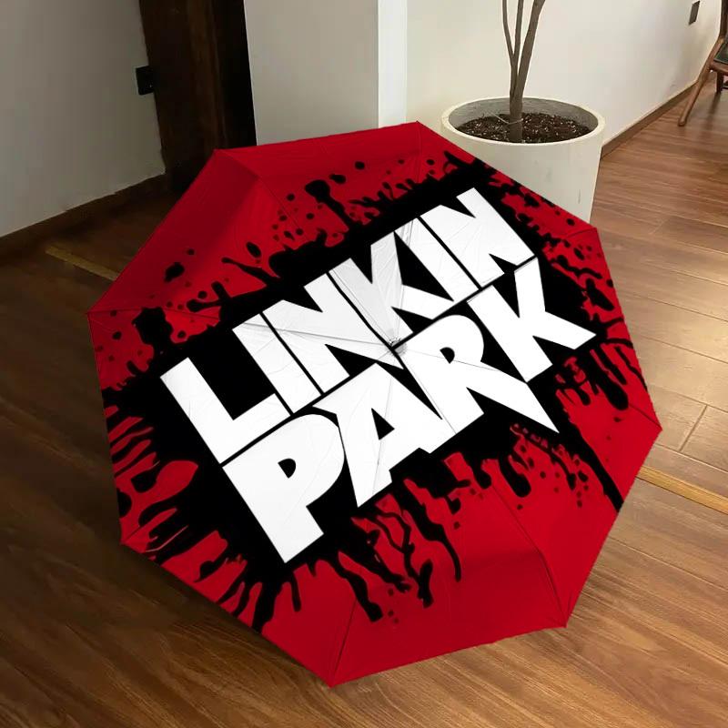 

1pc Linkin Park Band Merchandise Automatic Umbrella | Portable Foldable 8-Rib Manual Open, Casual Accessory, Durable Canopy yy250905044