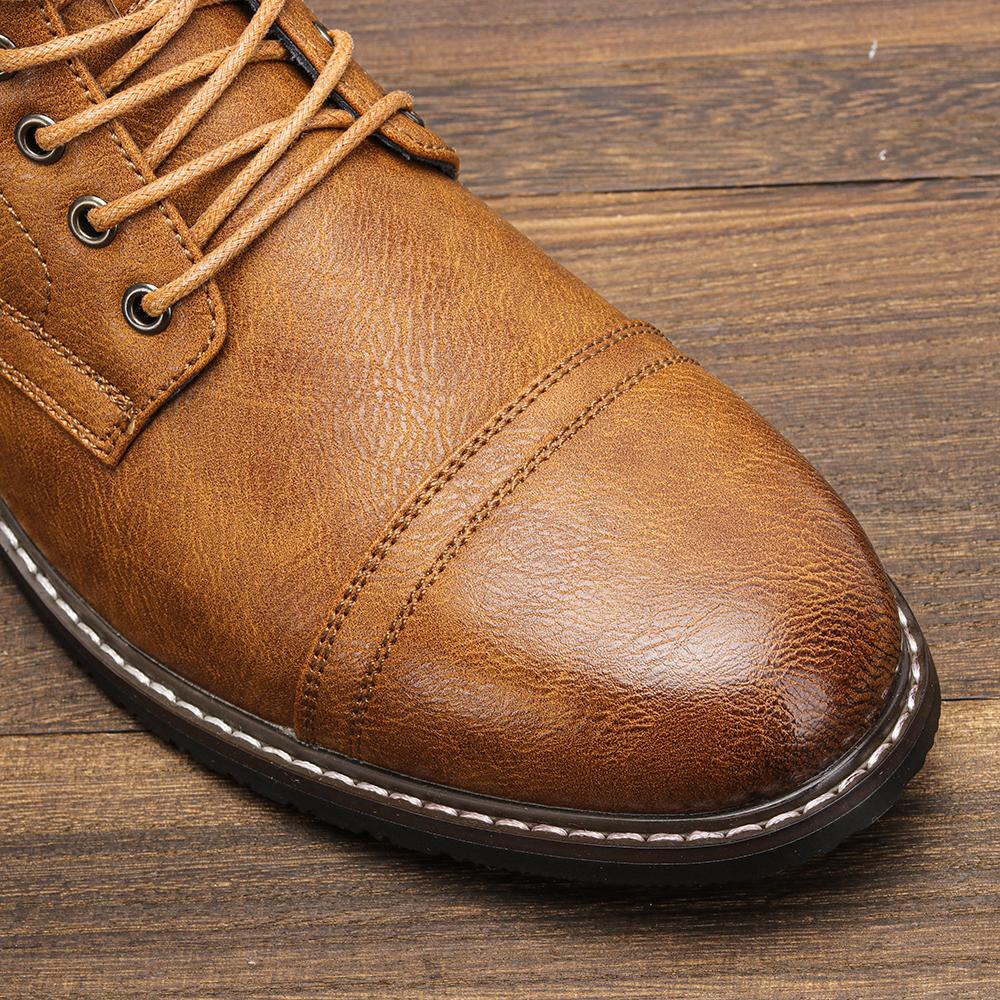 Bequeme Frühlings-Leder-Stiefeletten für Herren Mode Herrenstiefel