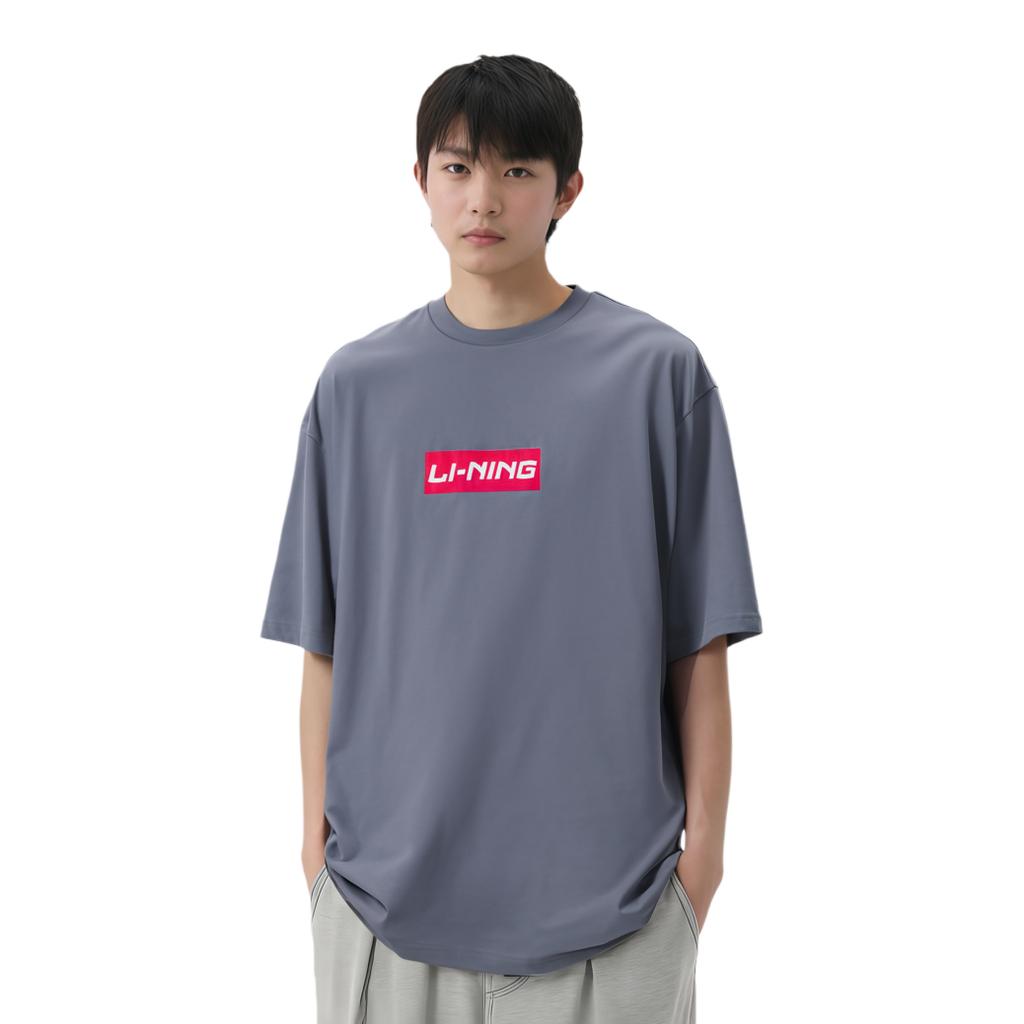 Li Ning Sports Life Collection T Shirt Unisex Flint Stones Blue AHSSC17-3