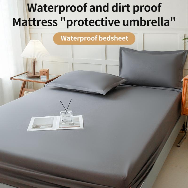 Wasserdichte Spannbettwäsche mit 360° Gummizug Matratzenschoner Abdeckung Bettbezüge für Einzel-, Doppel-, King- und Queensize-Bettwäsche