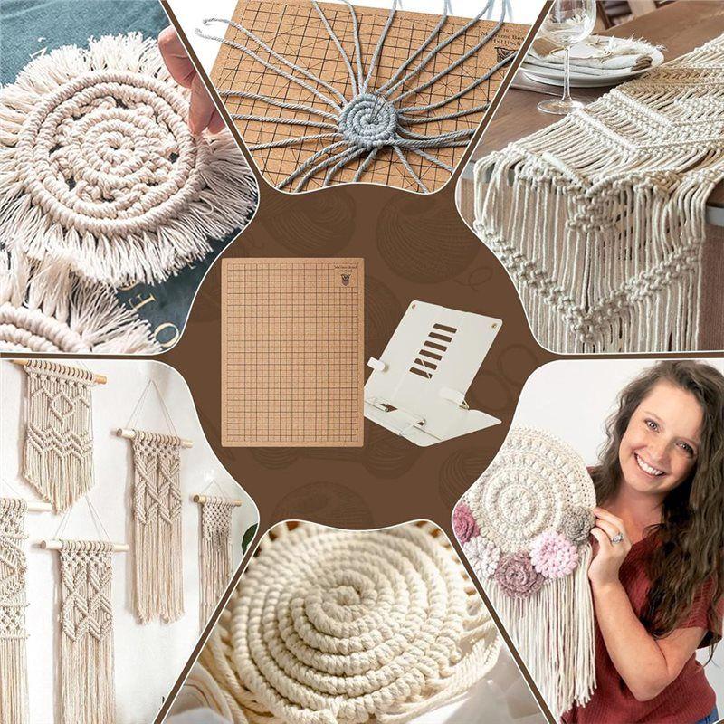 12X16 Inch Double Side Macrame Project Board With Metal Adjustable Holder, Macrame Board For Knotting Braiding Cording