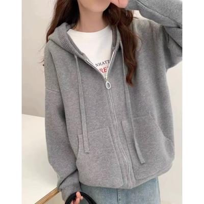 Autumn Women Sweater Coat Zipper Knitting Basic Fashion Cardigan Long Sleeve Loose Casual Coat