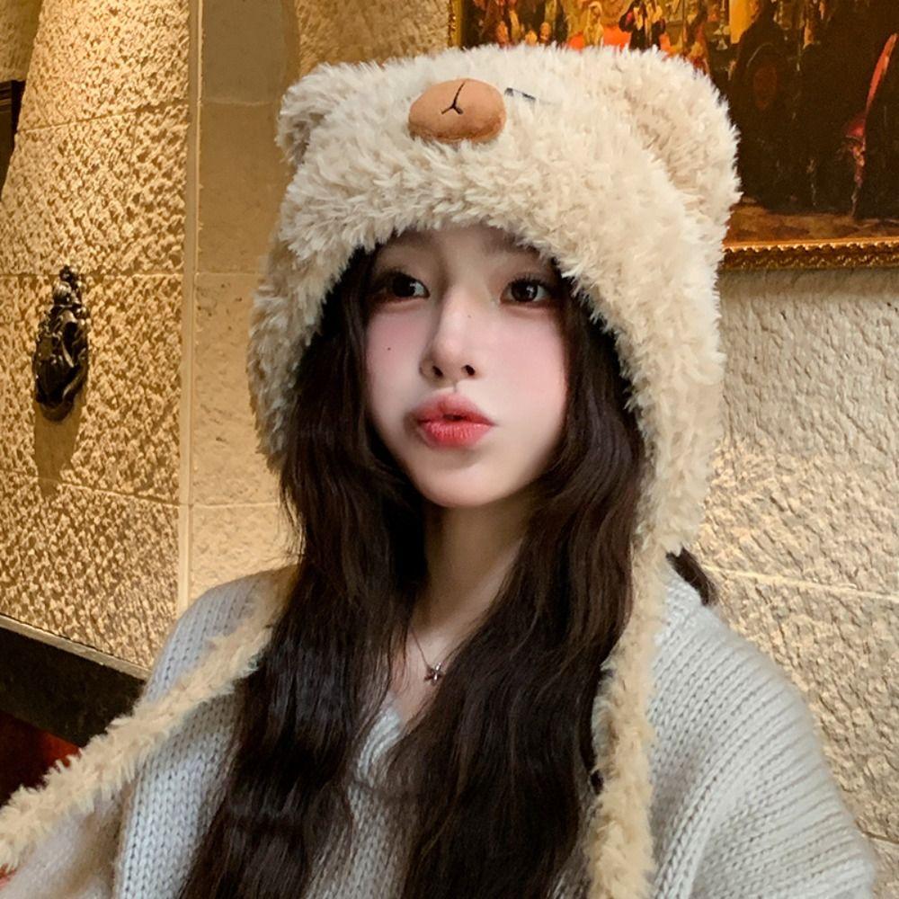 Elastic Capybara Pullover Hat Kawaii Warm Cap Sweet Woolen Hat Outdoor