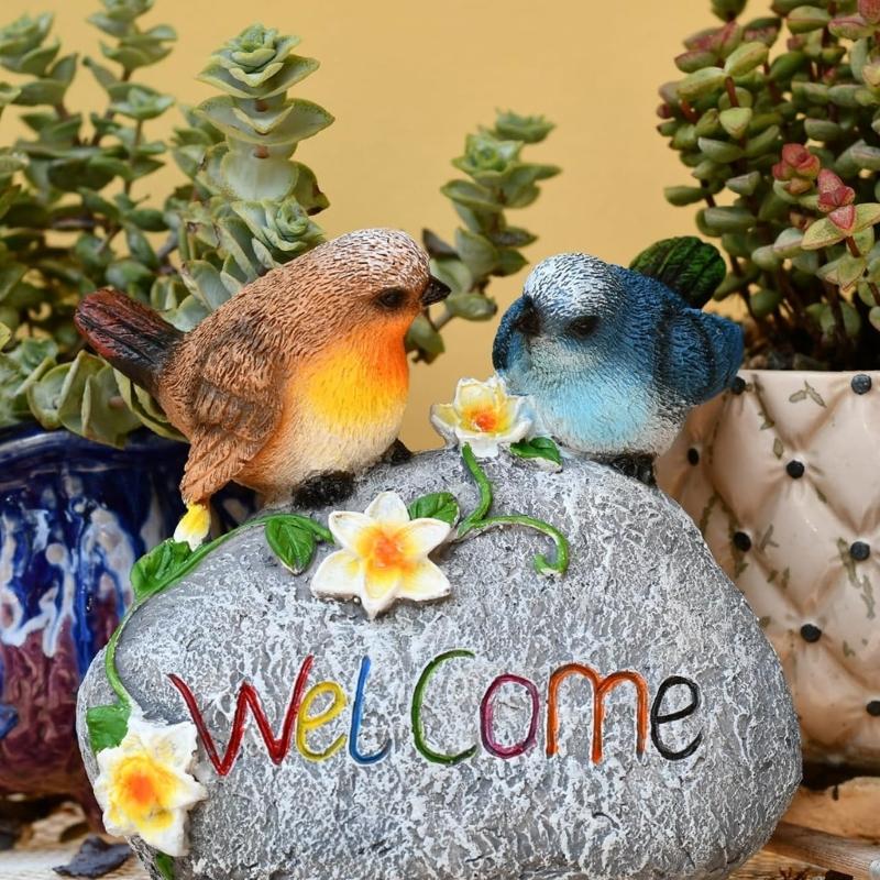 Realistic Bird Statue Resin Outdoor Garden Decoration Welcome Sign Sculpture For Garden Yard Lawn Decoration Gift