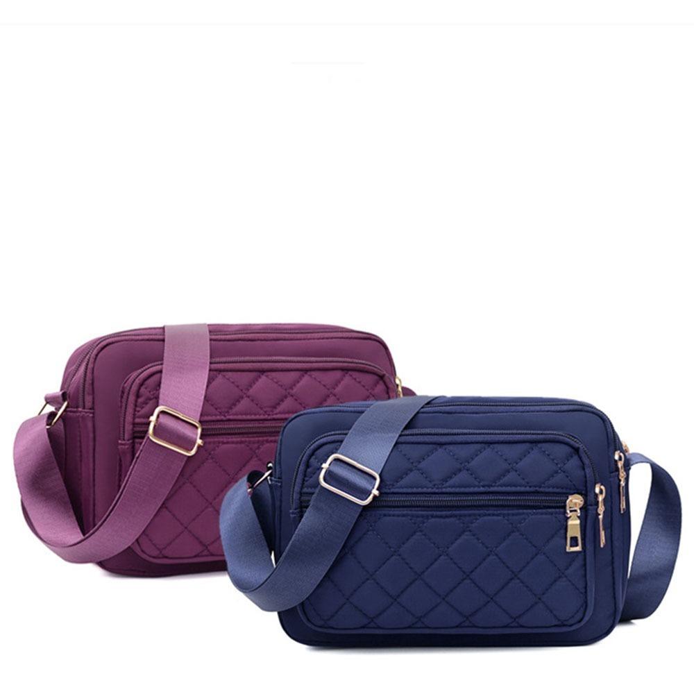 Large Capacity Middle Aged Shoulder Bag Lattice Woman Messenger Bag Lady