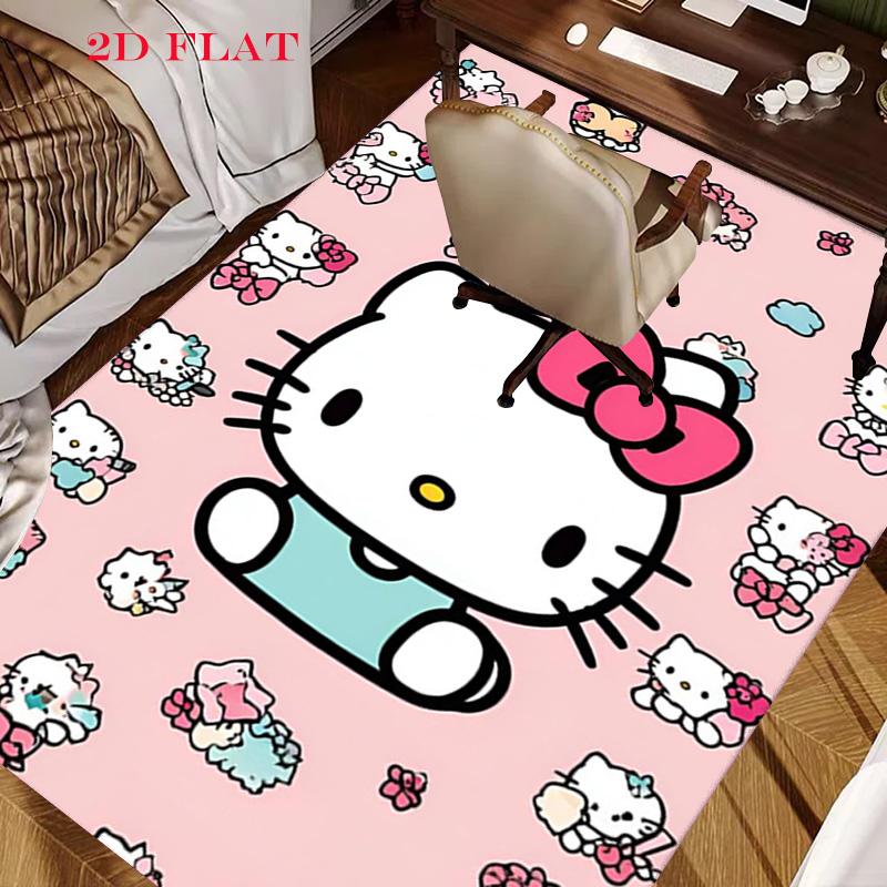 Hello Kitty Neon Stripes carpet Camping Trip Suitable For All Seasons Nap carpet Outdoor Plush carpet Bedroom